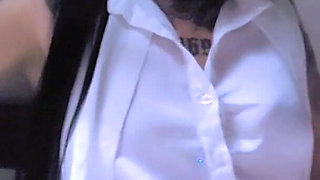 Risky Sex on the Balcony Gothic Babe in White Takes Hard Cock with People Nearby