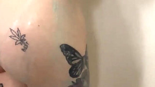 Dirty Girl Soaps up Her Hairy Bush