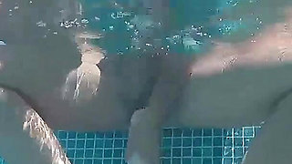 Sex in the Pool in Greece, with a Rambone Dildo and a Big Underwater Cumshot