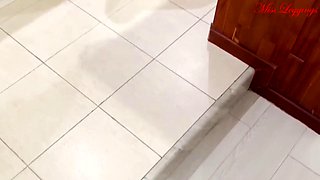 Unstoppable and Unexpected Erection of Virgin Stepbrother See Through Stepmothers White Leggings