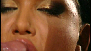 Cute and Slutty Brunette Has an Interracial Fuck and Sucks a Big Black Cock Cumming in Her Mouth