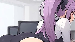 Waifu Amateur Teen POV Office Swimwear Tease & Close-up Boss Blowjob (1m Tease)