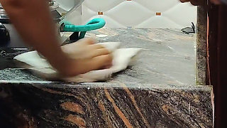 Cheating House Wife Getting Fucked in the Kitchen