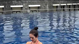 Outdoor Bikini Tease, Big Boobs Flashing