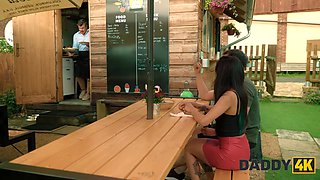 Daddy4k. risky outdoor screw with bf's daddy