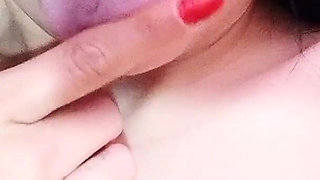Slim Latina and Her Tits Enjoying Her Red Dildo in All Her Holes part 2
