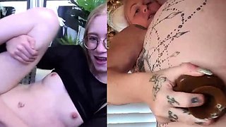 Blonde tight pussy babe solo toy fun in glamour masturbation
