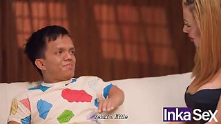Brazilian gostosa with perfect round ass fucks stepsons in taboo step-family sex