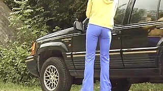 Gal Caught in Piss Pants