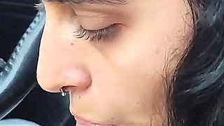 Blowjob in a Car Nerdy Girl Cum in Mouth Rainy Day