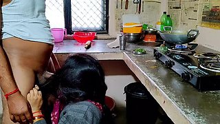 Desi Mom Fucks Boy Hardcore in Kitchen - Indian Stepmom Rough Sex with Big Cock