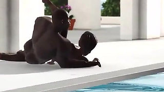 Group sex on the island. Black big guys fuck hard hot horny girls