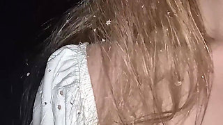 Teenager Plays in the Garden Without Panties