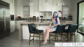 Stupefying Jewelz Blu and Valerica Steele at colored hair clip