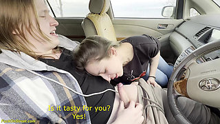 She Surprised Me While Jerking off in the Car