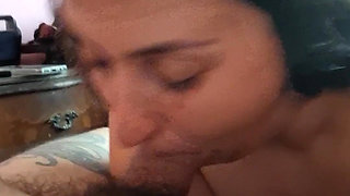 Fat Bitch Swallows All My Cock