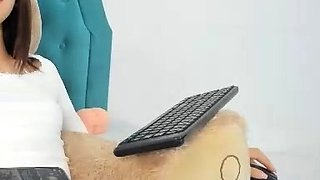 Big Tits Tranny Jerking her Big Hard Cock