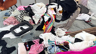 Amazingly beautiful hot nerdy college girl in black stockings and lace panties gives an edging handjob to a big cock