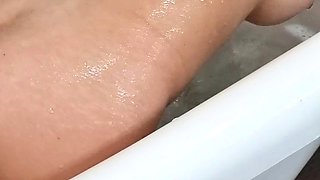 Glamour babe with big boobs masturbates in lingerie