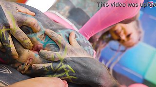 Monster COCK BUTT reaming greedy trippy HIPPIE bitch