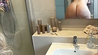 Naked Bathroom Big PAWG Juicy Bare Ass Tease