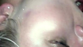 Blowjob cumshot whore gargles pov bukkake fetish cum