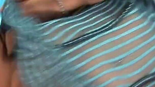 Sexy blonde seduces her friend with her big boobs