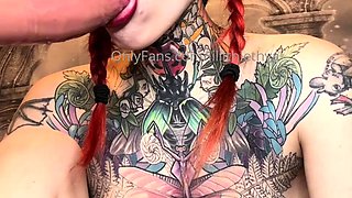 Big boobed Memphis masturbates in a bodystocking