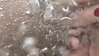 Public Pool Stepsister Dick Flash Risky Handjob Crowd Watching Cumshot 4K