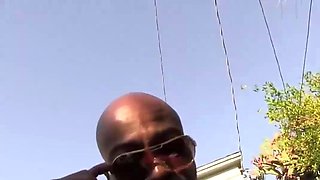 Busty bi-racial milf takes 2 monster cocks
