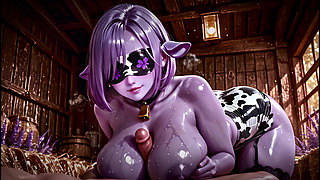 Barn Fuck - Blindfolded Cow Girl Takes It Deep in the Hay