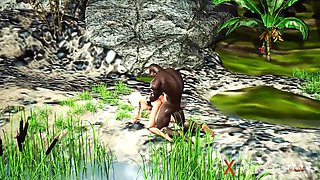 Outdoor hot xxx! Big Black Cock pounds hard a sexy blondie in the island