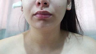 My Stepsister Puts Cotton in Her Nose and Masturbates with Her Pussy Then Puts Cotton in Her Ears Too