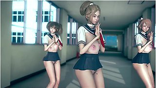 Dripping Cute Girls In Slut Uniform With Dildos Sexy Dance Mmd - Hentai Anime