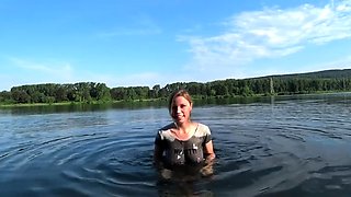 Kisankanna - Squirt In A Public Place. Swimming In The Lake