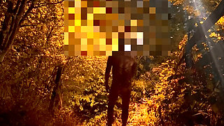 Strip naked and put fishnet body stocking on , walk around wanking at roadside and caught whilst getting naked
