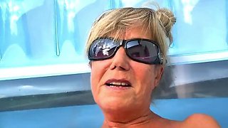 DirtyMilfTina Hammer Horny Pool Fuck Creampie