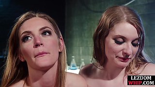 Tiedup lez sub electrosex session