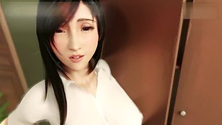 Girl-on-girl, censored, titsjob