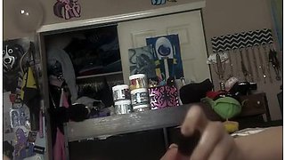 Cute Chubby Teen Sucks Off Her Dildo And Fucks Her Pussy