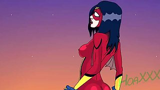 Spider-Woman & She-Venom Lesbian Rimming - HoaXxx Amateur Hentai Marvel Cartoon Sex