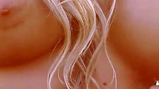 Hot Blonde Henessy Bikini Striptease on the Beach