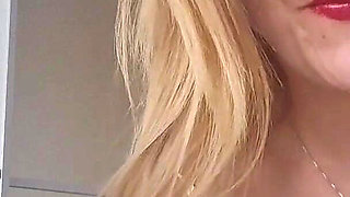 Naughty Blonde Showing off on the Balcony