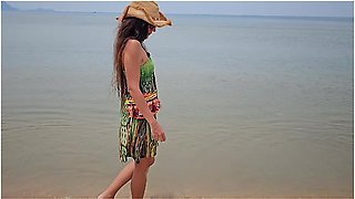 Public Beach No Panties # Risky Pussy N Red But Plug Flashing