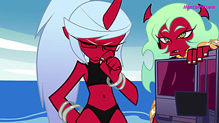 Panty, Stocking, Scanty and Kneesocks Do Beach Activities ( Cartoon Parody )