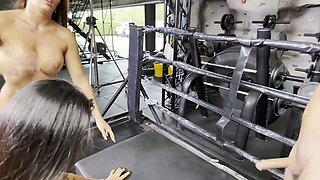 Hot Threesome at the Gym with My Trainer and His Girlfriend