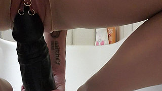 Xl Black Cock Fucks Ass and Pussy Squirts!
