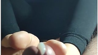 Korean Girl Jerked My Cock With Her Tender Legs, From Pleasure I Flooded Her Toes With Cum