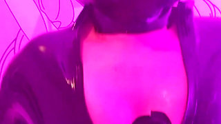 Latex Doll Fucks Her Mouth with a Huge Tentacule