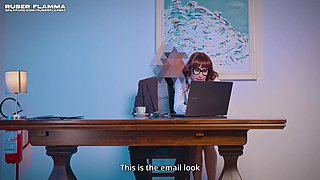 The lawyer's secretary does everything to get fucked in the office - Blowjob